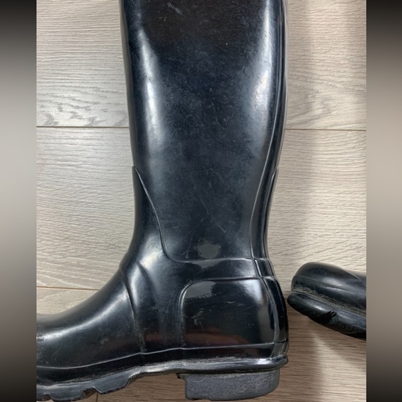 Hunter Black Original Tall Gloss Rain Boots - Picture 6 of 13